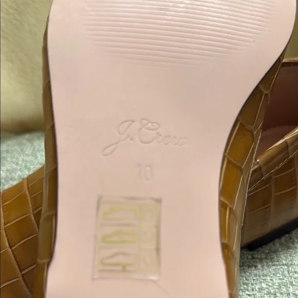 J. Crew size 10 croc embossed Italian leather smoking loafers - Picture 3 of 9